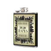 シャンペンの金ゴールドの魅力を結婚するアールデコの愛及び感謝 フラスク (左)