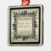 シャンペンの金ゴールドのGatsbyの魅力を結婚するアールデコ メタルオーナメント (左)