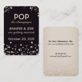 シャンペンをぽんと鳴らして下さい-日付のラベルを救って下さい 名刺 (正面/裏面)