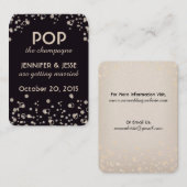 シャンペンをぽんと鳴らして下さい-日付のラベルを救って下さい 名刺 (正面/裏面)