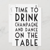 シャンペンを飲み、テーブルで踊る時間 ポストカード (正面/裏面)