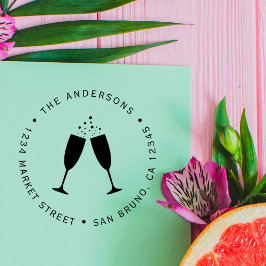 シャンペングラス |カスタム差出人住所 ラバースタンプ