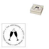 シャンペングラス |カスタム差出人住所 ラバースタンプ (押印)