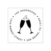 シャンペングラス |カスタム差出人住所 ラバースタンプ (インプリント)