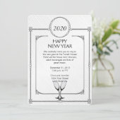 シャンペンフルートの大晦日のパーティー 招待状 (スタンド正面)