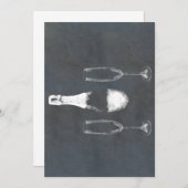 シャンペンボトル 招待状 (正面/裏面)