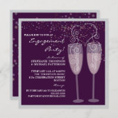 シャンペン及び泡婚約パーティの招待状 招待状 (正面/裏面)