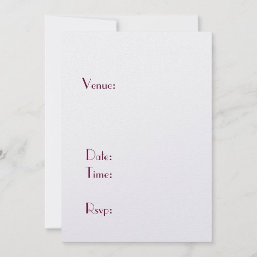 シャンペン赤いコルクせん抜きの小剣の靴およびガラス 招待状 (裏面)