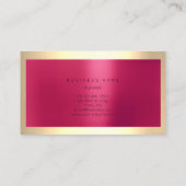 シャンペン金ゴールドフレーム金属製ピンクキャンディミニマル 名刺 (裏面)