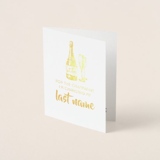 シャンペン-おもしろいな新婦付添人の提案--をぽんと鳴らして下さい 箔カード (正面)