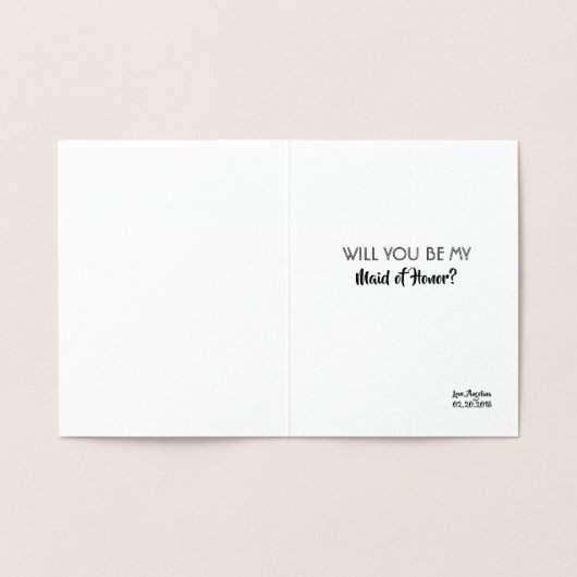 シャンペン-おもしろいな新婦付添人の提案--をぽんと鳴らして下さい 箔カード (内部)