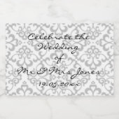 シャンペン(かワイン)ボトルのラベル-白及び灰色 スパークリングワインラベル (シングルラベル)