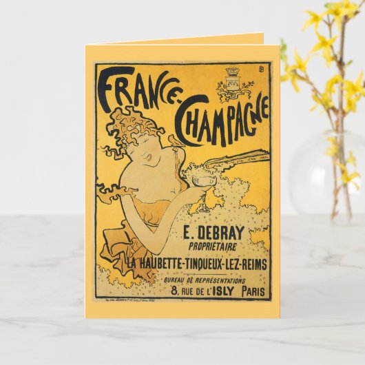 "シャンペン!" 挨拶状 カード (黄色い花)