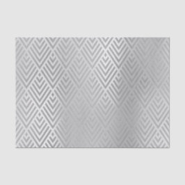 シャンペーンシルバーグレーメタリックシェブロンアールデコ 薄葉紙