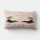シャンペーン金ゴールドグリッターピンクメイクアップ美しい ランバークッション (裏面)