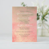 シャンペーン金ゴールドコーラルセピアホワイトメタリックミニマル 招待状 (スタンド正面)