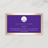 シャンペーン金ゴールドフレームブルーネイビー金ゴールドスター 名刺 (裏面)