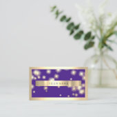 シャンペーン金ゴールドフレームブルーネイビー金ゴールドスター 名刺 (スタンド正面)