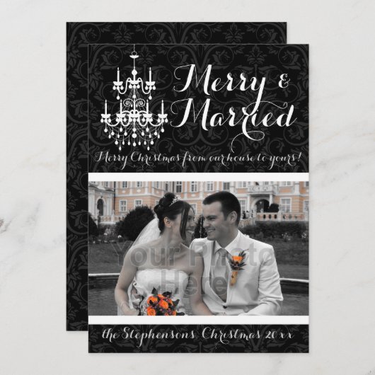 シャンメリーデリア結婚したホリデーフォト シーズンカード (正面/裏面)