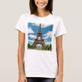 シャン・ド・マルス公園から望むエッフェル塔 Tシャツ (正面)