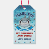 シャークありがとうラベルシャークメッセージカード少年 ギフトタグ (正面)