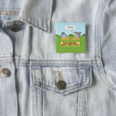 シャークおもしろいとマナティーの社会的距離 缶バッジ (インサイチュ)