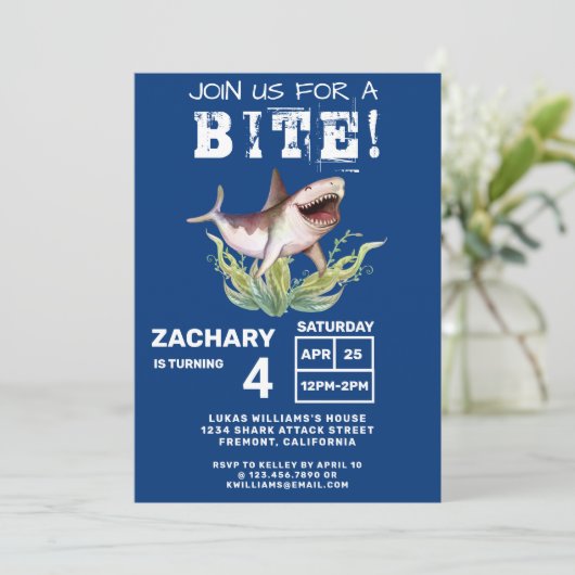 シャークおもしろいは一口少年の誕生日パーティーに参加 招待状 (スタンド正面)