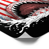 シャークおもしろいアメリカ国旗Jawsome 4Of 7月の子供 ポスター (角)