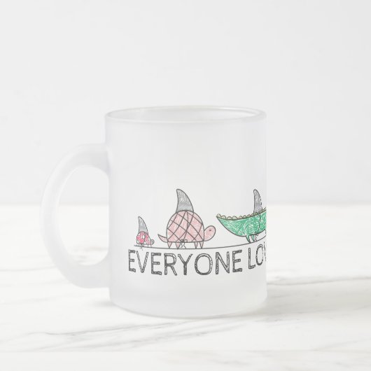 シャークおもしろいウィークのコーヒーマグ フロストグラスマグカップ (左)