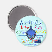 シャークおもしろいオーストラリア素晴らしバリアリーフ磁石 マグネット (正面/裏面)