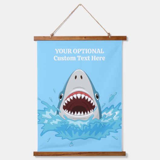シャークおもしろいカスタム文字 吊り下げ型タペストリー (正面)