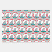 シャークおもしろいクリスマス包装紙シートセット ラッピングペーパーシート (正面3)