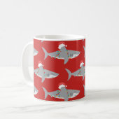 シャークおもしろいクリスマス コーヒーマグカップ (正面左)