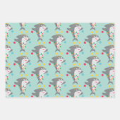 シャークおもしろいクリスマス ラッピングペーパーシート (正面)