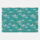シャークおもしろいクリスマス ラッピングペーパーシート (正面2)