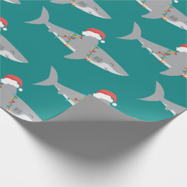 シャークおもしろいクリスマス ラッピングペーパー