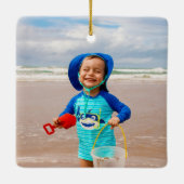 シャークおもしろいシャメリーークマス写真 セラミックオーナメント (裏面)