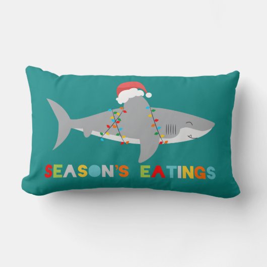 シャークおもしろいシーズンの食べ物 ランバークッション (正面)