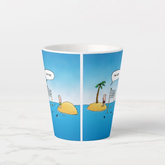 シャークおもしろいバレーボール漫画 カフェラテマグ (正面)