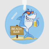 シャークおもしろい名前をカスタムするオーナメント オーナメント (裏面)