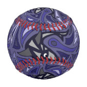 シャークおもしろい抽象芸術野球 野球ボール (正面)
