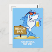 シャークおもしろい文字カスタムはがき ポストカード (正面/裏面)