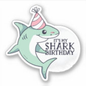 シャークおもしろい誕生日漫画キッズ10代アダルトギフト シール (正面)