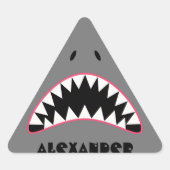 シャークおもしろい顔 三角形シール (正面)