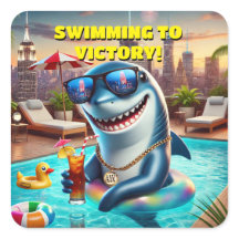 シャークすごいクールサングラスのステッカー!