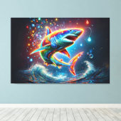 シャークすごい キャンバスプリント (インサイチュ (ウッドフロア))