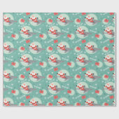 シャークとサンタ ラッピングペーパー (フラット)