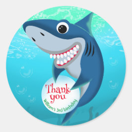 シャークの下でバブルの誕生日パーティー ラウンドシール