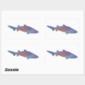 シャークの海表面ステッカー 長方形シール (シート)