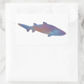 シャークの海表面ステッカー 長方形シール (バッグ)